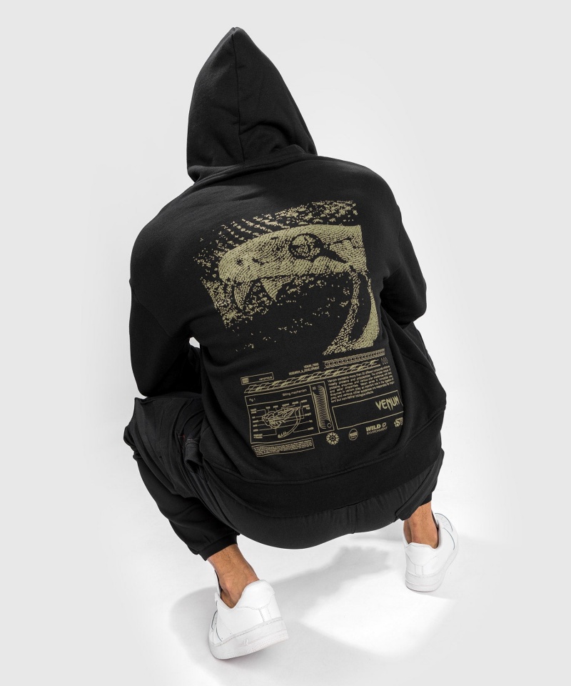 Venum Fangs Hoodie Oversize Fit Miesten Huppari Mustat | 35806-YSXG | Suomi