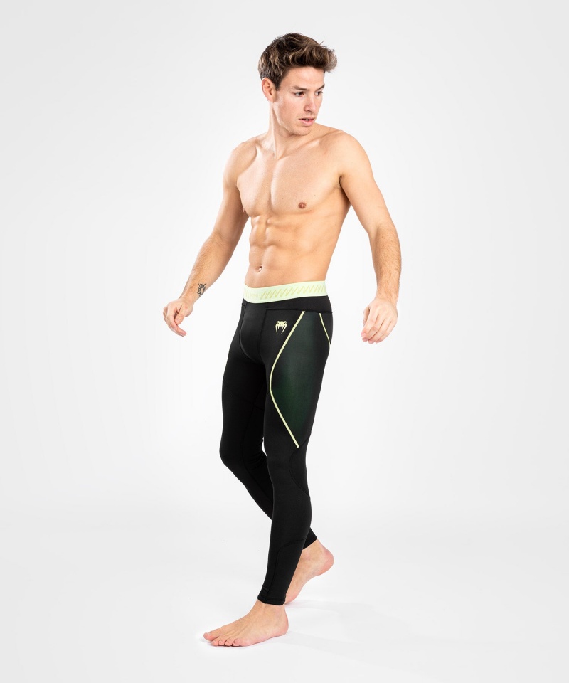 Venum Fusion 2.0 Spats(Compression) Miesten Leggings Mustat Keltainen | 75809-VMGY | Suomi