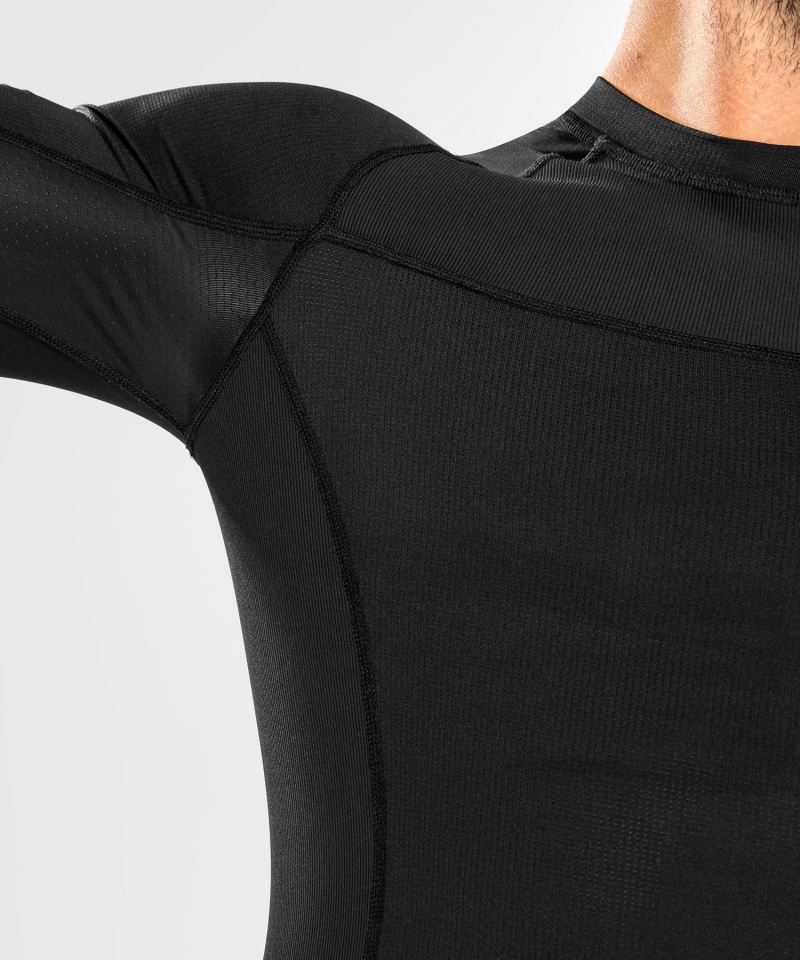 Venum G-Fit Air Longsleeve Miesten MMA Rashguard Mustat | 21408-XKNW | Suomi