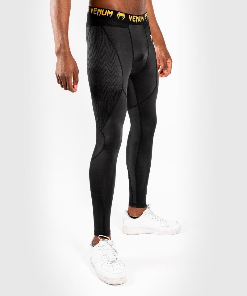 Venum G-Fit Spats(Compression) Miesten Leggings Mustat Kultaiset | 48796-HXYQ | Suomi