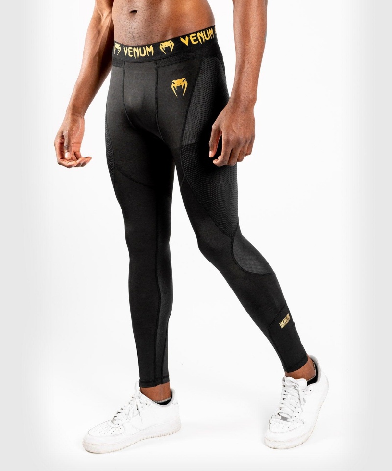 Venum G-Fit Spats(Compression) Miesten Leggings Mustat Kultaiset | 48796-HXYQ | Suomi