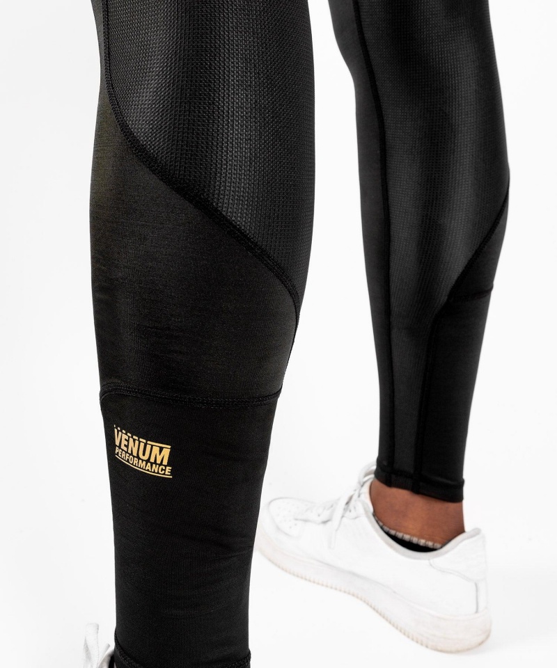 Venum G-Fit Spats(Compression) Miesten Leggings Mustat Kultaiset | 48796-HXYQ | Suomi