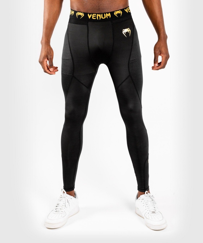 Venum G-Fit Spats(Compression) Miesten Leggings Mustat Kultaiset | 48796-HXYQ | Suomi