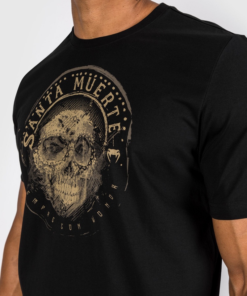 Venum GIANT Santa Muerte Dark Side Miesten T-Paita Mustat Ruskea | 46732-VOBK | Suomi