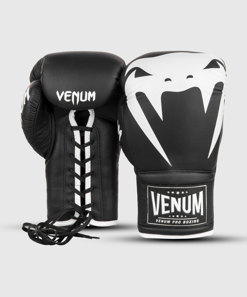 Venum Giant 2.0 Laces Pro Miesten Nyrkkeilyhanskat Mustat Valkoinen | 78025-UXSN | Suomi