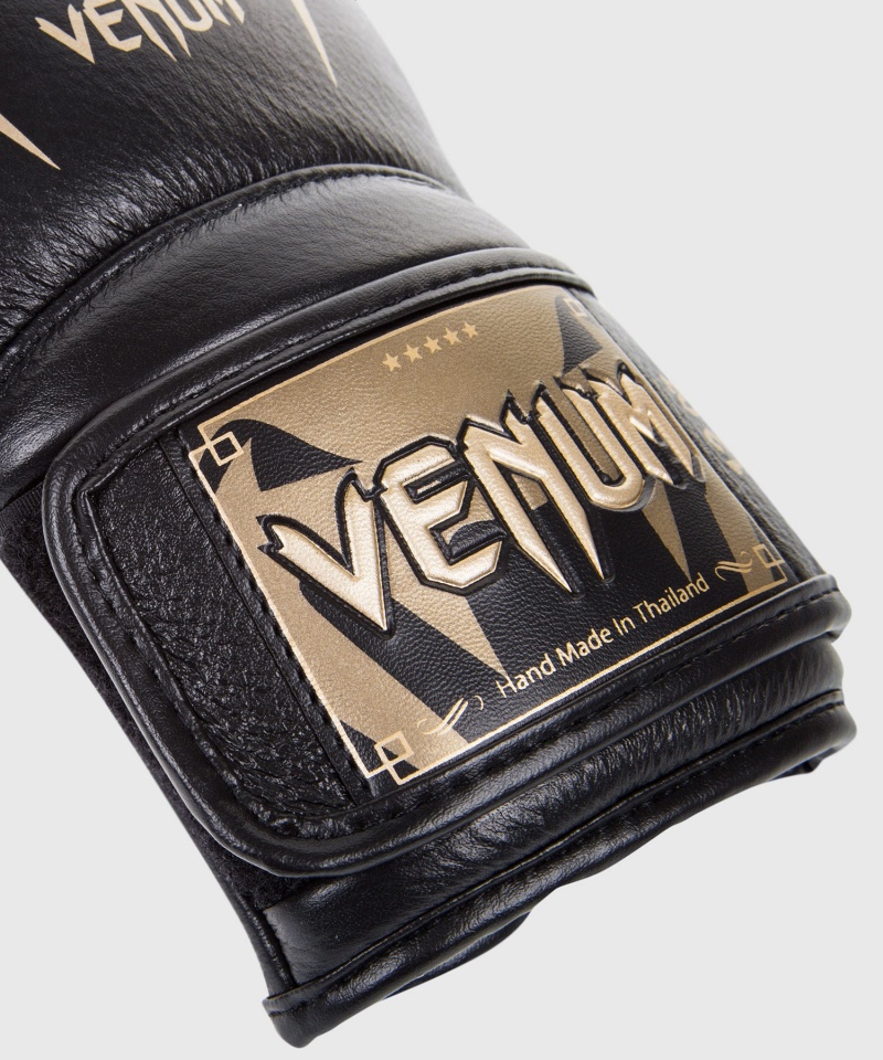 Venum Giant 3.0 Nappa Nahkaiset(Muay Thai) Naisten Nyrkkeilyhanskat Mustat Kultaiset | 37984-OICP | Suomi