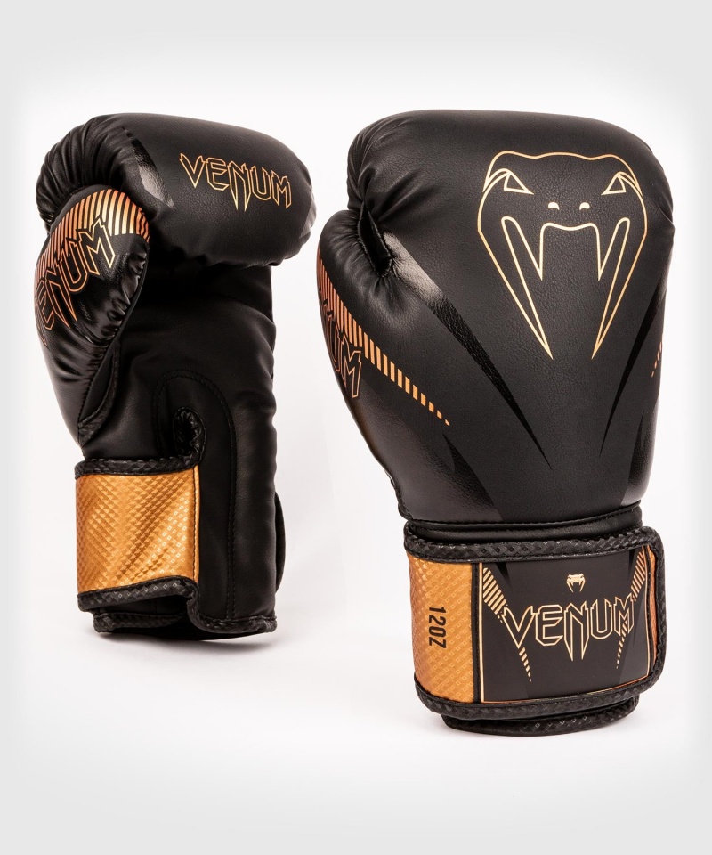 Venum Impact(Muay Thai) Miesten Nyrkkeilyhanskat Mustat | 06237-YADN | Suomi