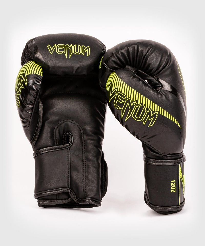 Venum Impact(Muay Thai) Miesten Nyrkkeilyhanskat Mustat Keltainen | 42850-WAUP | Suomi