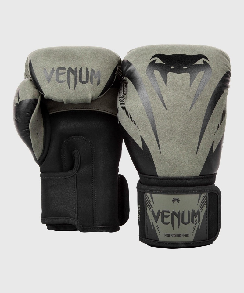 Venum Impact(Muay Thai) Miesten Nyrkkeilyhanskat Khaki Mustat | 09618-ARUX | Suomi