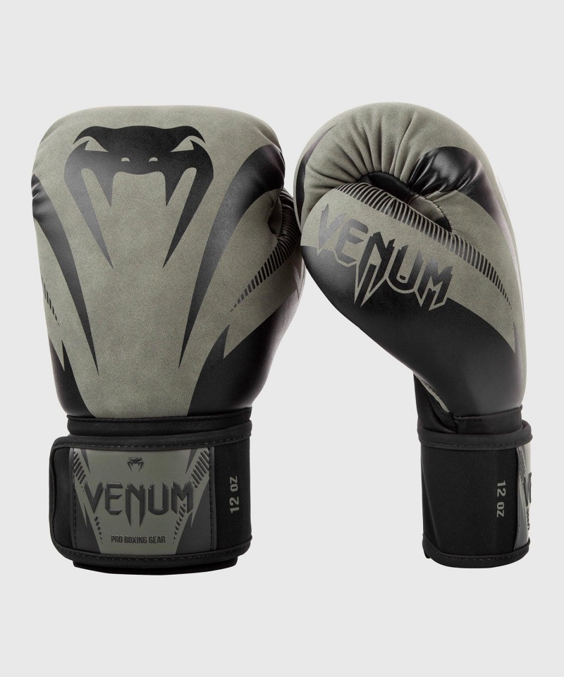 Venum Impact(Muay Thai) Miesten Nyrkkeilyhanskat Khaki Mustat | 09618-ARUX | Suomi