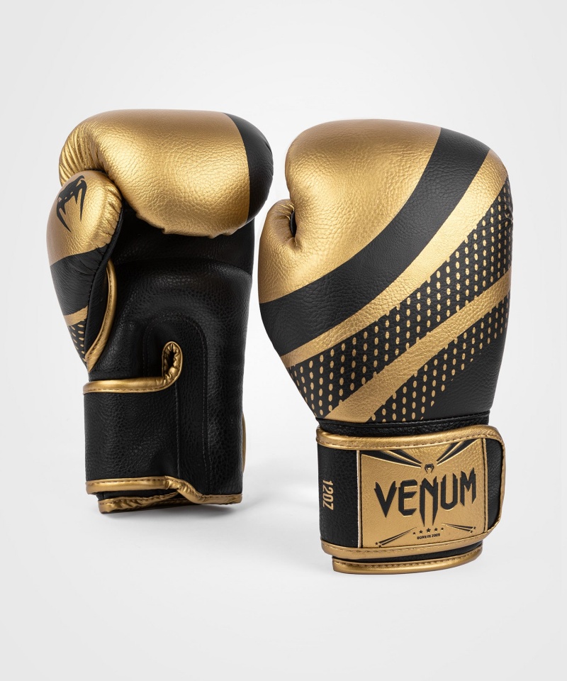 Venum Lightning(Muay Thai) Miesten Nyrkkeilyhanskat Kultaiset Mustat | 32574-OZHK | Suomi