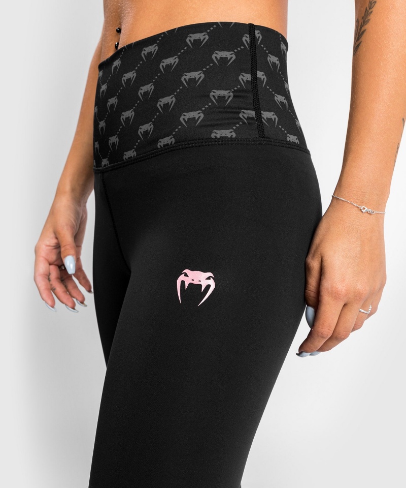 Venum Monogram 7/8 Naisten Leggings Mustat Pinkki Kultaiset | 90635-MHFI | Suomi