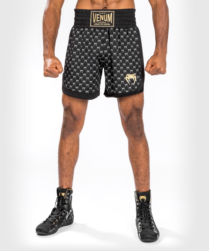 Venum Monogram Boxing Miesten Shortsit Mustat | 61472-YGZJ | Suomi