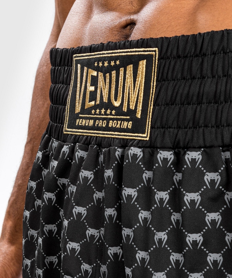 Venum Monogram Boxing Miesten Shortsit Mustat | 61472-YGZJ | Suomi