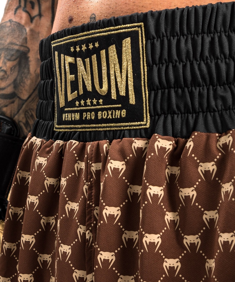 Venum Monogram Boxing Miesten Shortsit Mustat Ruskea | 57690-ERLM | Suomi