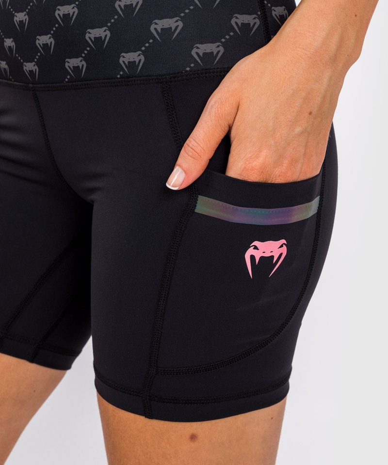 Venum Monogram Compression Naisten Shortsit Mustat Pinkki Kultaiset | 58340-DNRL | Suomi