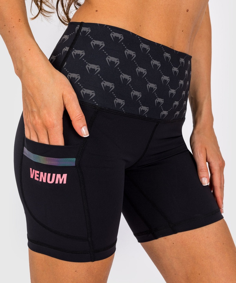 Venum Monogram Compression Naisten Shortsit Mustat Pinkki Kultaiset | 58340-DNRL | Suomi