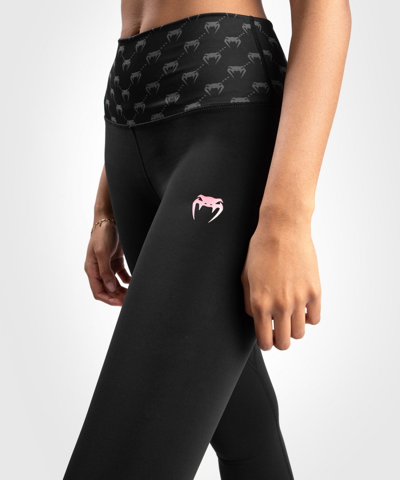 Venum Monogram Naisten Leggings Mustat Pinkki Kultaiset | 24957-XOGT | Suomi