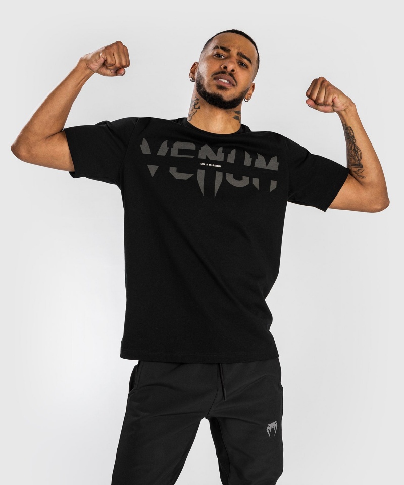 Venum On Mission Regular Fit Miesten T-Paita Mustat | 37129-GKCU | Suomi