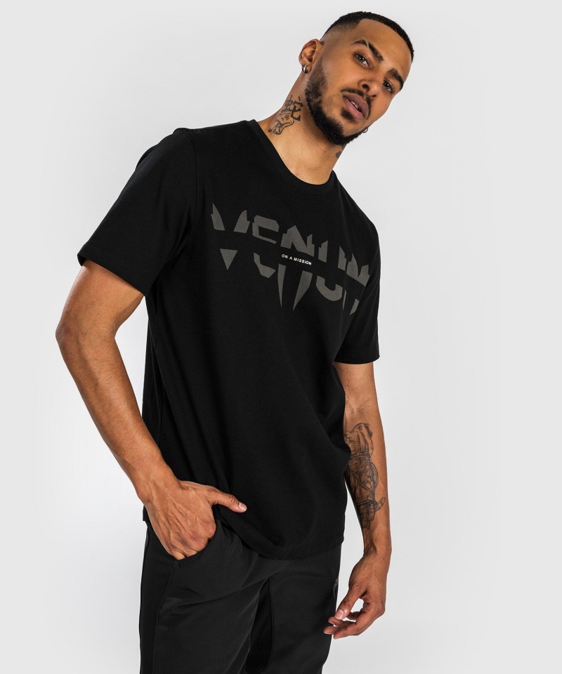 Venum On Mission Regular Fit Miesten T-Paita Mustat | 37129-GKCU | Suomi