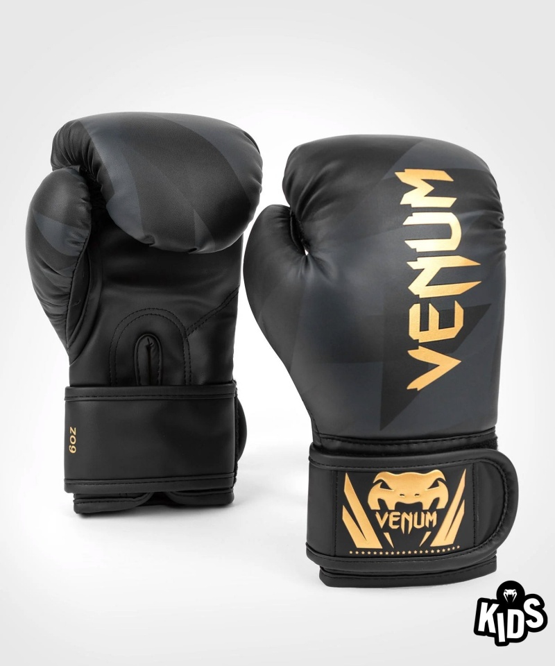 Venum Razor(Muay Thai) Lasten Nyrkkeilyhanskat Mustat Kultaiset | 20674-EZYX | Suomi