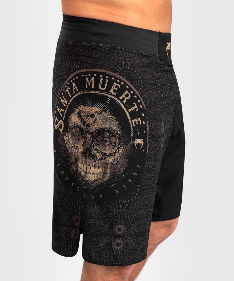 Venum Santa Muerte Dark Side Miesten Nyrkkeilyshortsit Mustat Ruskea | 81927-MUWQ | Suomi