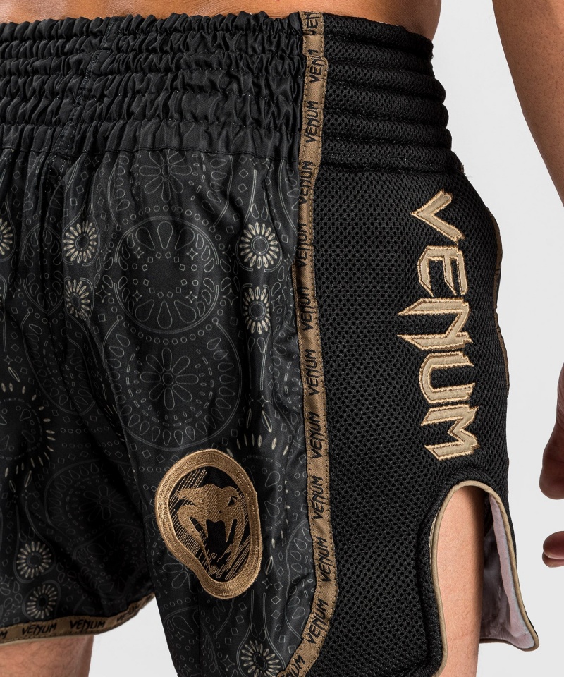 Venum Santa Muerte Dark Side Naisten Muay Thai Shortsit Mustat Ruskea | 32879-ZECN | Suomi