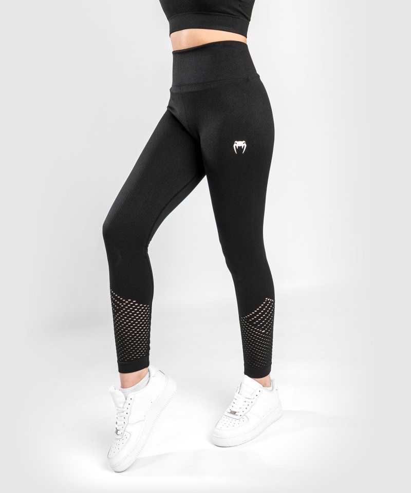 Venum Sparring Seamless 7/8 Naisten Leggings Mustat | 29076-TNCB | Suomi