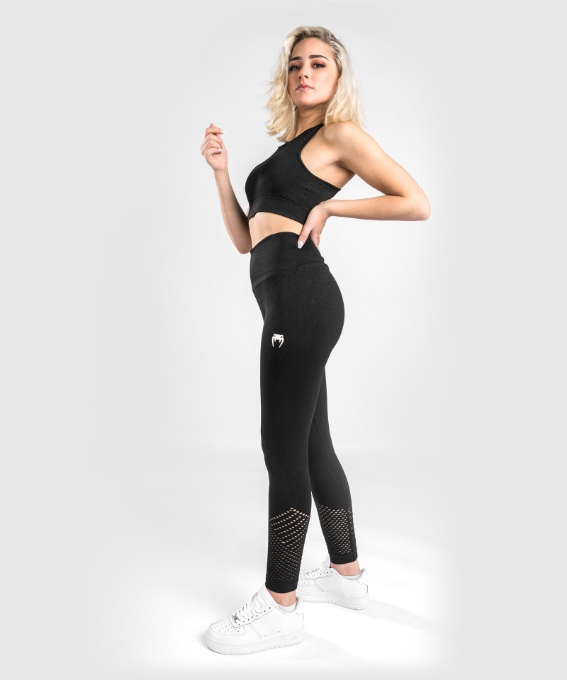 Venum Sparring Seamless 7/8 Naisten Leggings Mustat | 29076-TNCB | Suomi