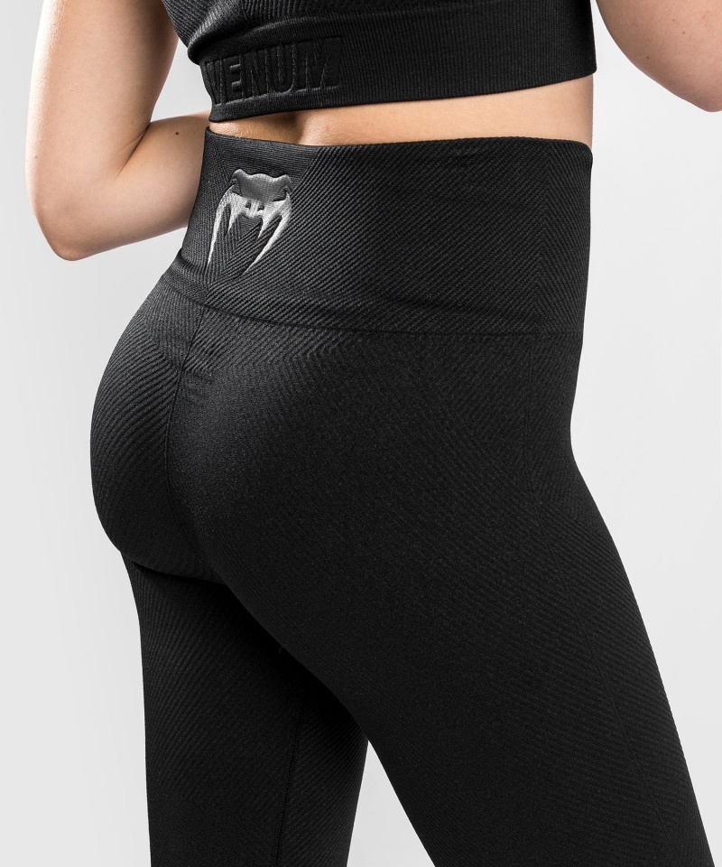 Venum Sparring Seamless 7/8 Naisten Leggings Mustat | 29076-TNCB | Suomi