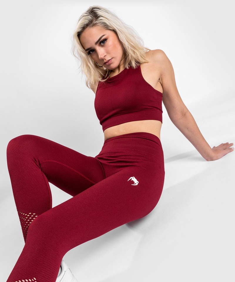 Venum Sparring Seamless 7/8 Naisten Leggings Viininpunainen | 68479-JLDH | Suomi