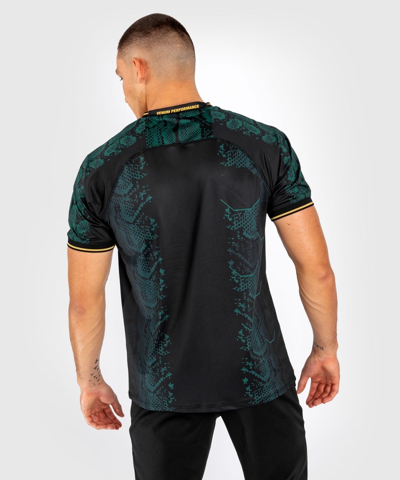 Venum UFC Adrenaline by Venum Authentic Fight Night Emerald Edition Miesten T-Paita Vihreä Mustat Kultaiset | 40863-VWGE | Suomi