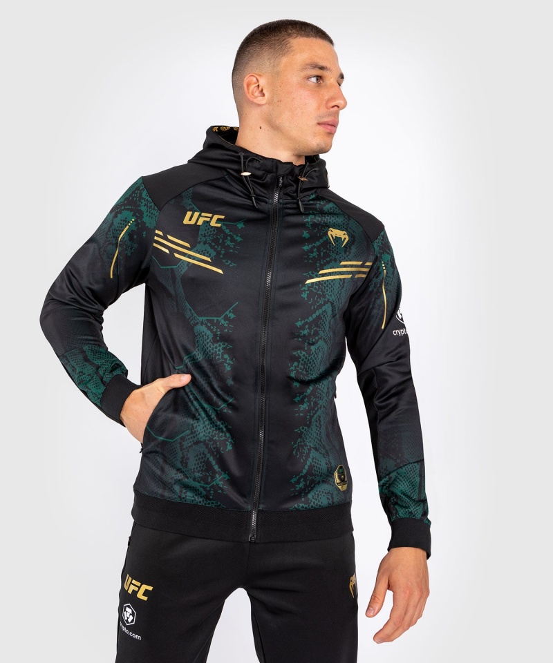 Venum UFC Adrenaline by Venum Authentic Fight Night Emerald Edition Walkout Miesten Huppari Vihreä Mustat Kultaiset | 79654-XTZP | Suomi