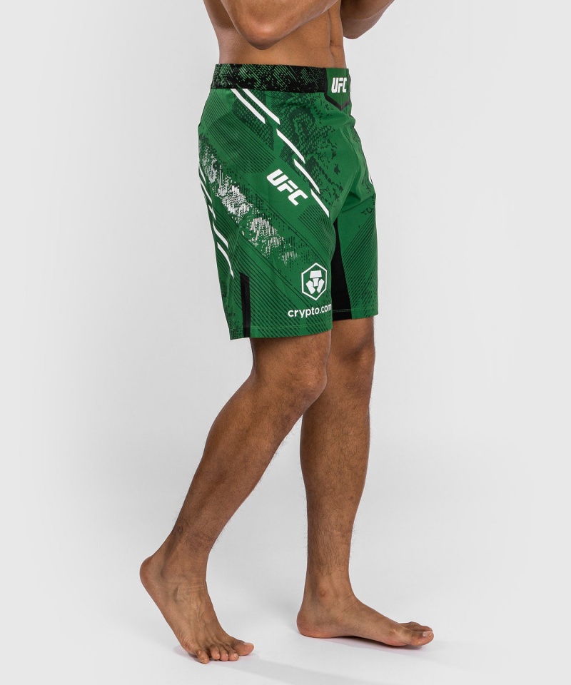 Venum UFC Adrenaline by Venum Authentic Fight Night Long Fit Miesten Nyrkkeilyshortsit Vihreä | 03516-FKVI | Suomi