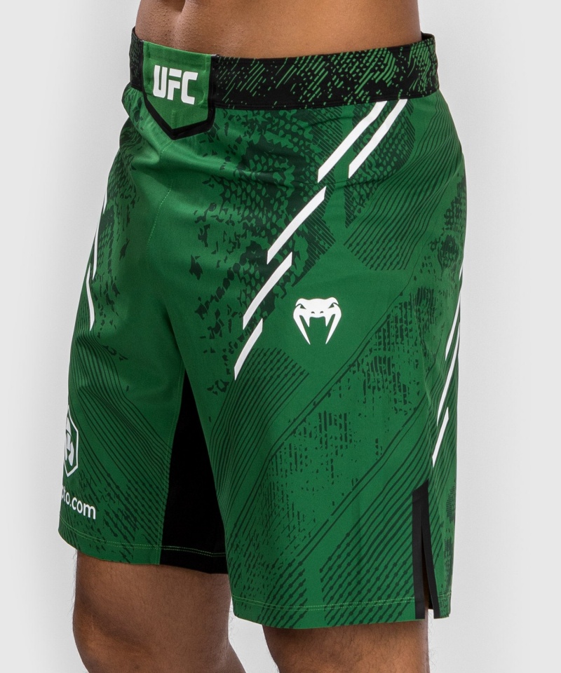 Venum UFC Adrenaline by Venum Authentic Fight Night Long Fit Miesten Nyrkkeilyshortsit Vihreä | 03516-FKVI | Suomi