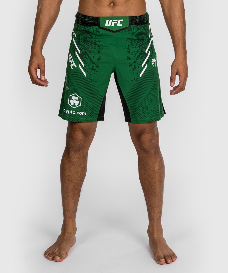 Venum UFC Adrenaline by Venum Authentic Fight Night Long Fit Miesten Nyrkkeilyshortsit Vihreä | 03516-FKVI | Suomi