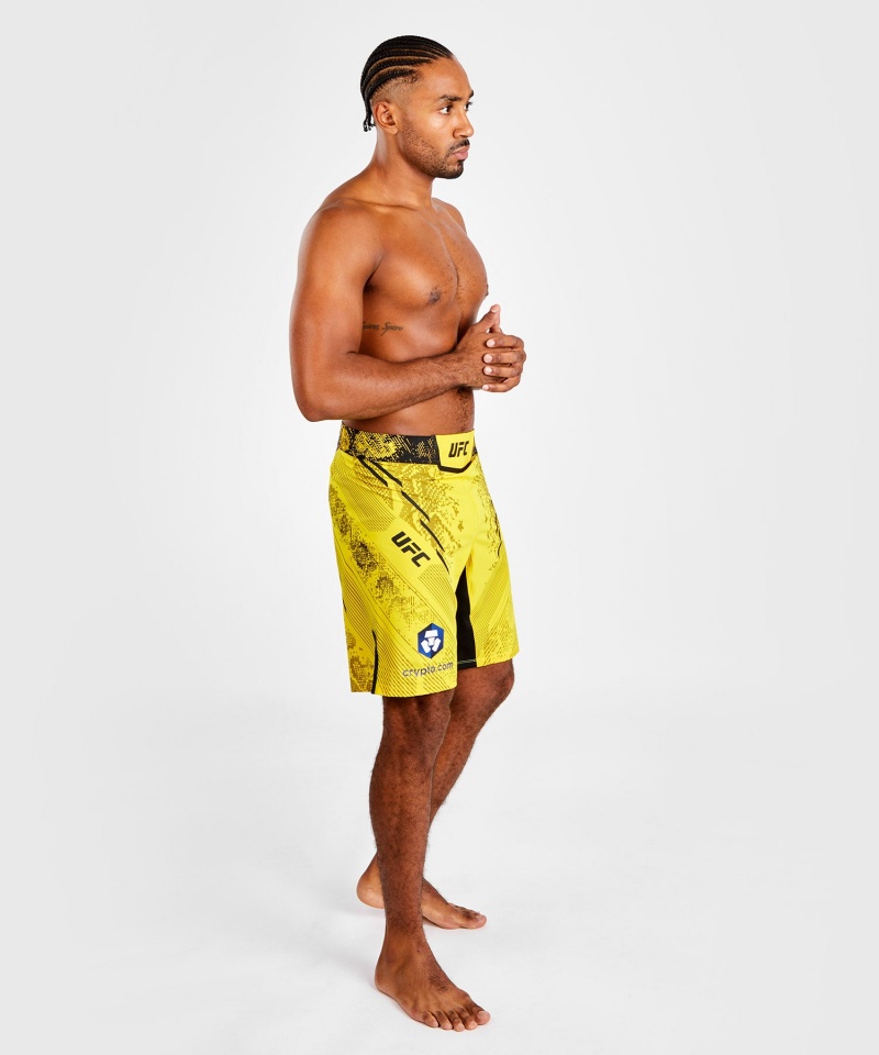 Venum UFC Adrenaline by Venum Authentic Fight Night Long Fit Miesten Nyrkkeilyshortsit Keltainen | 98736-AXFH | Suomi