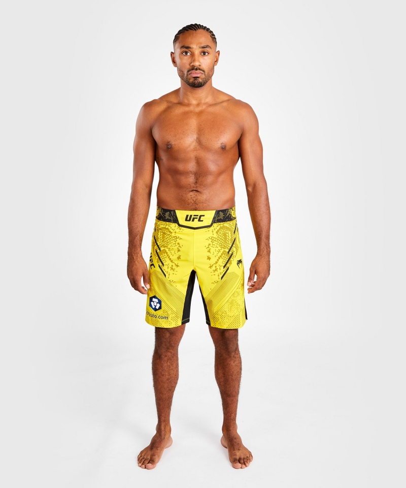 Venum UFC Adrenaline by Venum Authentic Fight Night Long Fit Miesten Nyrkkeilyshortsit Keltainen | 98736-AXFH | Suomi