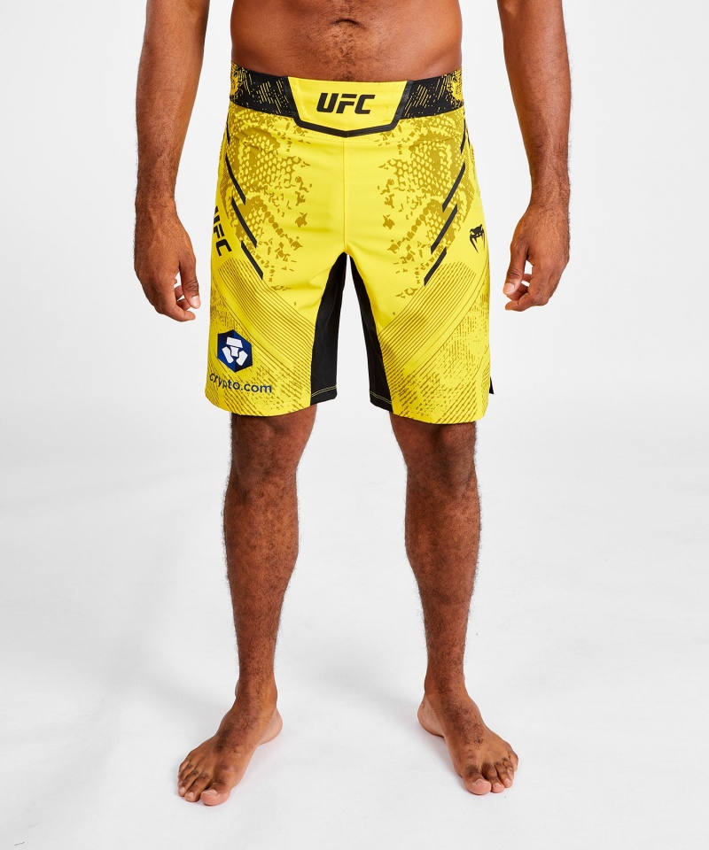 Venum UFC Adrenaline by Venum Authentic Fight Night Long Fit Miesten Nyrkkeilyshortsit Keltainen | 98736-AXFH | Suomi