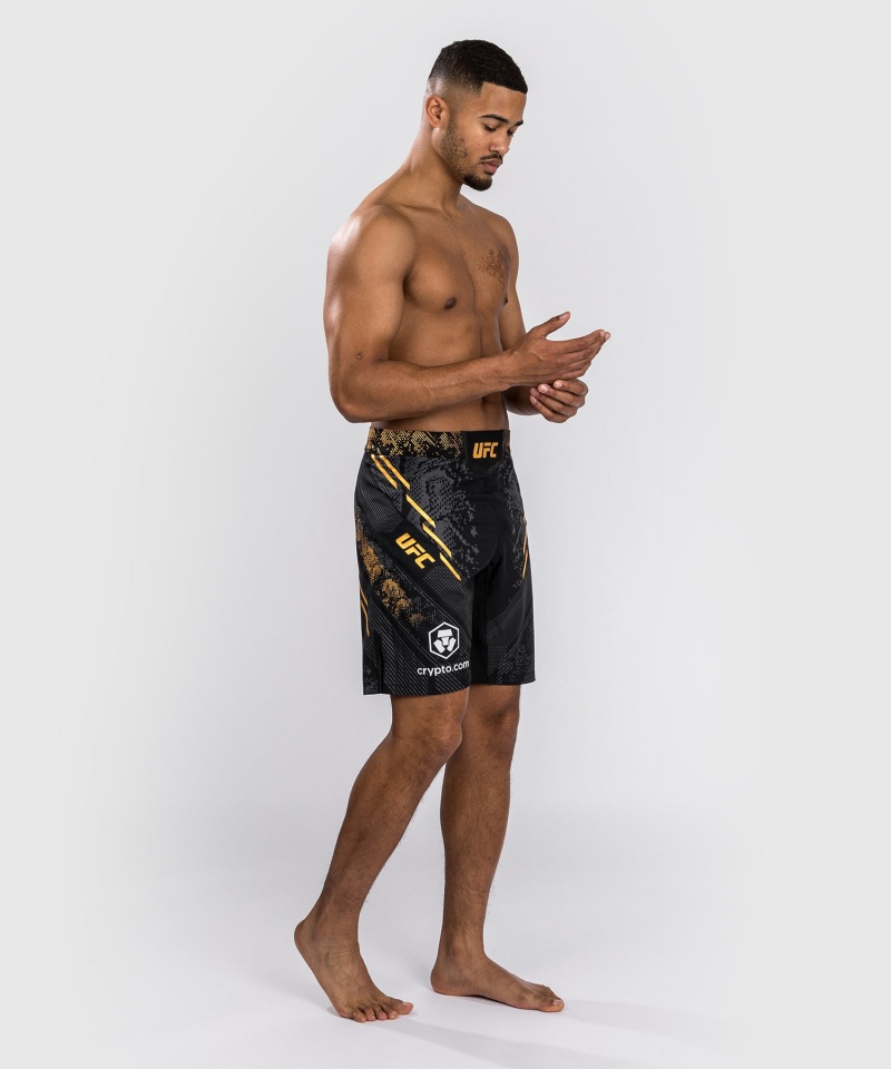 Venum UFC Adrenaline by Venum Authentic Fight Night Long Fit Miesten Nyrkkeilyshortsit Kultaiset | 74962-OSUV | Suomi