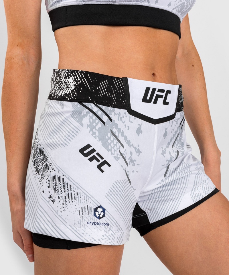 Venum UFC Adrenaline by Venum Authentic Fight Night Naisten Nyrkkeilyshortsit Valkoinen | 10529-SHZA | Suomi