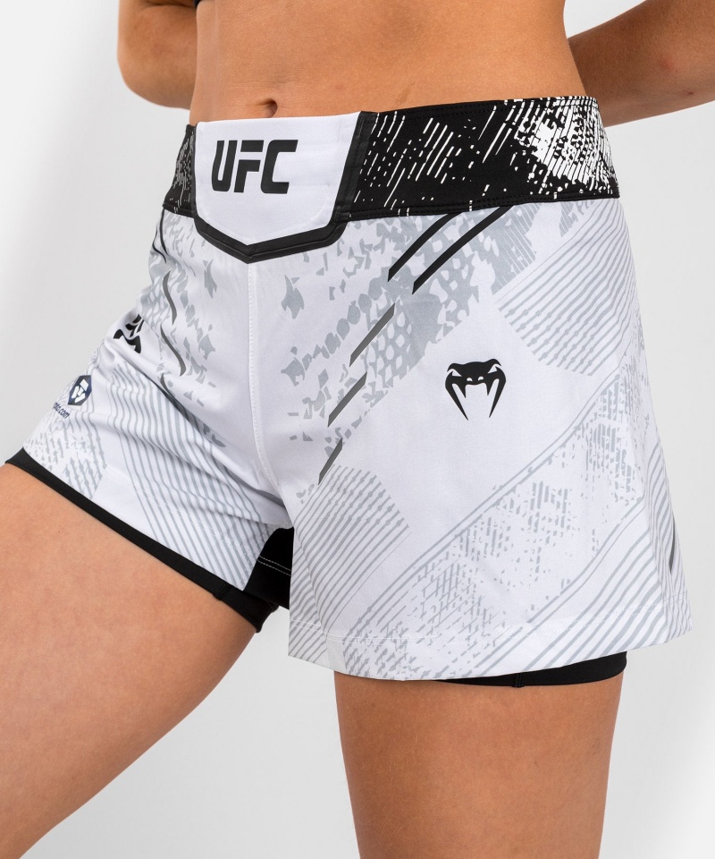 Venum UFC Adrenaline by Venum Authentic Fight Night Naisten Nyrkkeilyshortsit Valkoinen | 10529-SHZA | Suomi