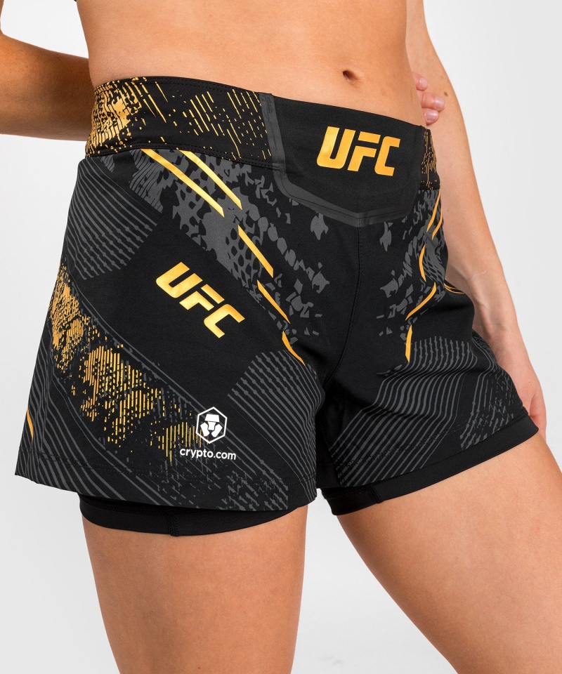 Venum UFC Adrenaline by Venum Authentic Fight Night Naisten Nyrkkeilyshortsit Kultaiset | 18459-ITOB | Suomi