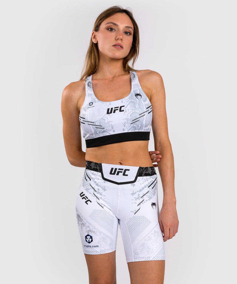 Venum UFC Adrenaline by Venum Authentic Fight Night Vale Long Fit Tudo Naisten Shortsit Valkoinen | 03924-RCPQ | Suomi