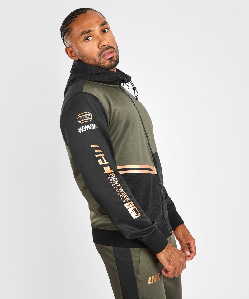 Venum UFC Adrenaline by Venum Fight Week Zip Miesten Huppari Khaki | 34802-JFGN | Suomi