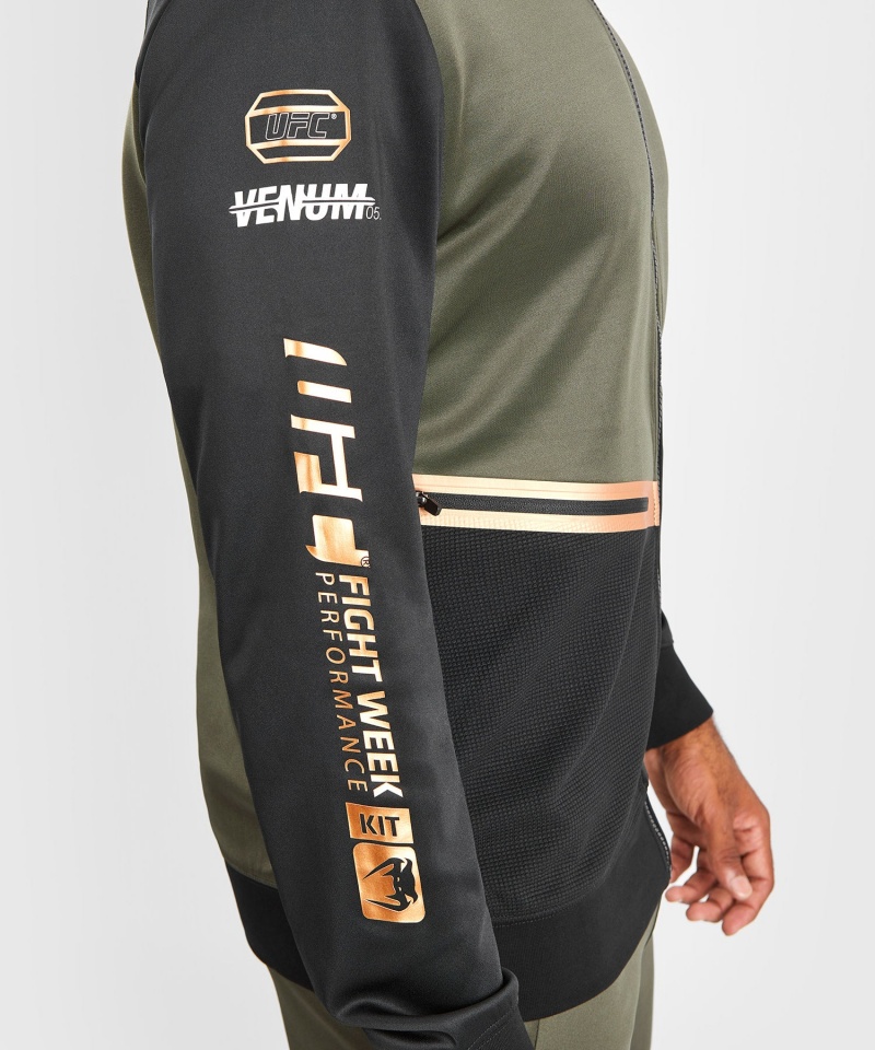 Venum UFC Adrenaline by Venum Fight Week Zip Miesten Huppari Khaki | 34802-JFGN | Suomi