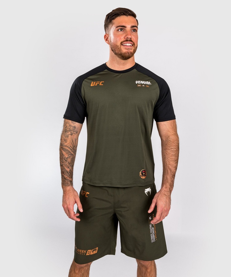 Venum UFC Adrenaline by Venum Fight Week Dry-tech Miesten T-Paita Khaki | 78945-PQYC | Suomi