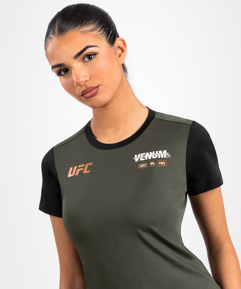 Venum UFC Adrenaline by Venum Fight Week Dry-tech Naisten T-Paita Khaki | 17362-WGXF | Suomi