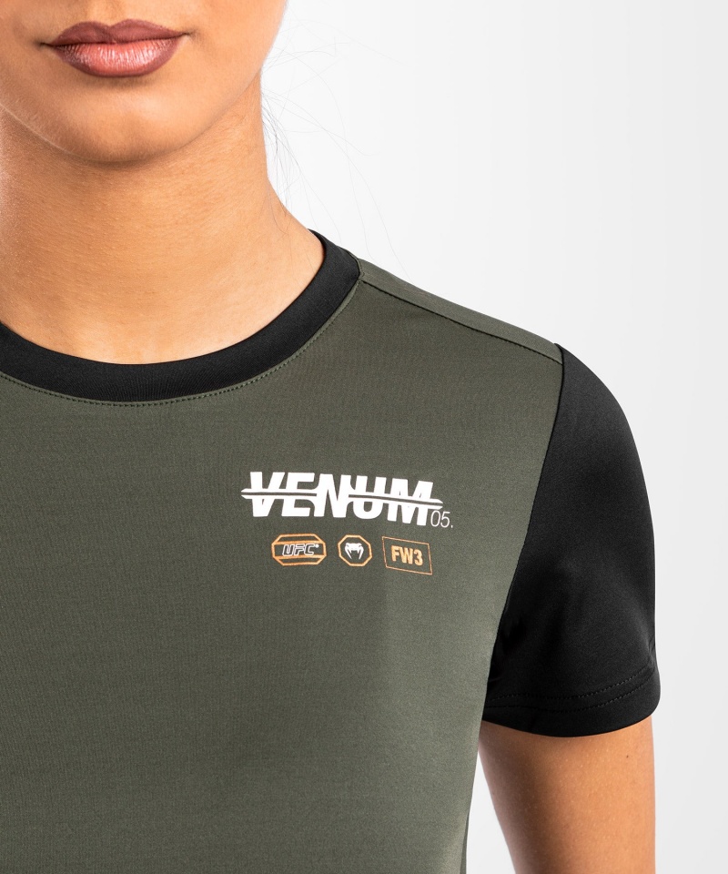 Venum UFC Adrenaline by Venum Fight Week Dry-tech Naisten T-Paita Khaki | 17362-WGXF | Suomi