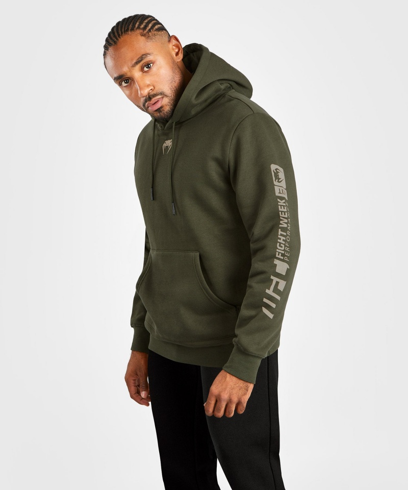 Venum UFC Adrenaline by Venum Fight Week Pullover Miesten Huppari Khaki | 81709-RCTB | Suomi